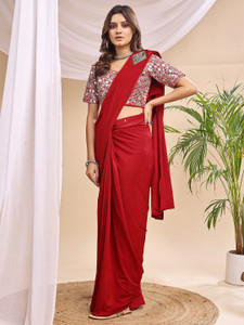 LADYZILLA Embellished Bollywood Lycra Saree