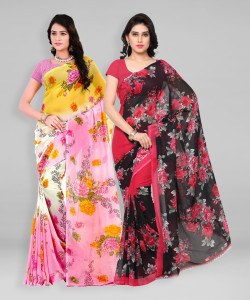 kashvi sarees Printed, Floral Print Daily Wear Georgette Saree
