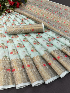 KRENIW Cotton Silk Self Design Blouse Material