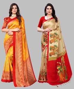 Priyashi Self Design, Digital Print, Printed Kalamkari Art Silk Saree