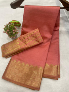 GYN Self Design, Woven Kanjivaram Pure Cotton, Cotton Silk Saree