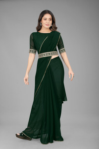 Shrithi Fashion Fab Solid/Plain Bollywood Georgette Saree
