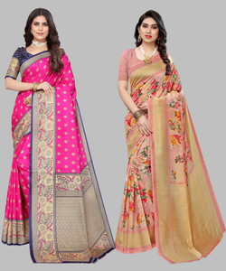 Priyashi Printed, Self Design, Solid/Plain Bollywood Cotton Silk Saree