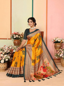 YASHIKA Printed Kalamkari Art Silk Saree