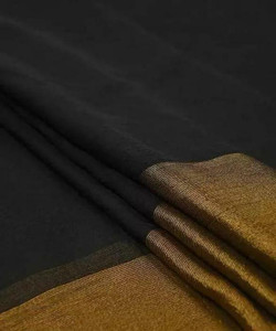 Online Bazaaar Solid/Plain Bollywood Chiffon Saree