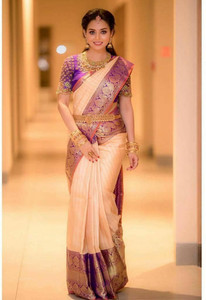 Miss Beelee Polka Print Banarasi Jacquard Saree