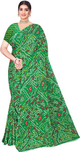 INDONIQ Graphic Print, Printed Daily Wear Chiffon, Georgette Saree