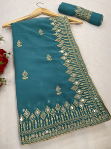 Disha Fashion Embroidered Banarasi Georgette Saree