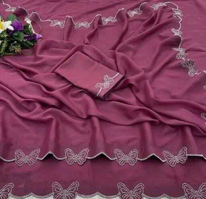 BHIKS RR Embellished Bollywood Chiffon Saree