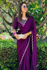 Charmi Fashion Embroidered Bollywood Chiffon Saree