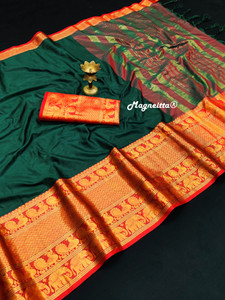 Magneitta Woven Narayanpet Pure Cotton, Cotton Silk Saree