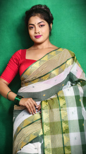 Bina Dutta Fashion Woven Tant Pure Cotton Saree