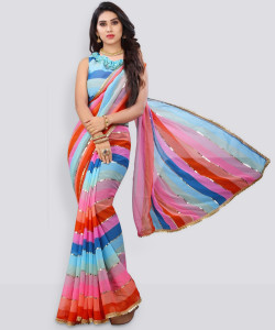 GAVUBAA Floral Print Bollywood Georgette Saree