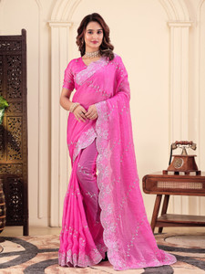 dwiti creation Woven, Embroidered Daily Wear Jimmy Jimmy Saree