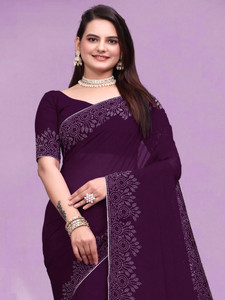 SHELDROM MART Embellished Bollywood Georgette Saree