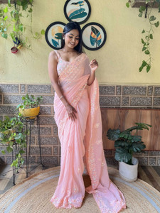 Divastri Embroidered Bollywood Georgette Saree
