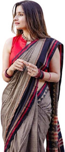 Shyamali Boutique Woven, Temple Border Handloom Cotton Blend Saree