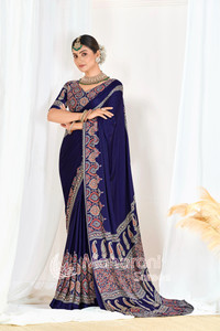 MITRACREATION Printed Bollywood Satin Saree