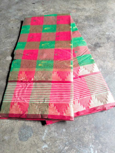 Piyafashion Self Design Jamdani Pure Cotton Saree