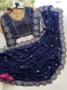 Gitanjali Fashions Embroidered Bollywood Georgette Saree