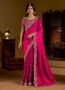 PROSILITIESYUVA Embroidered Bollywood Art Silk Saree