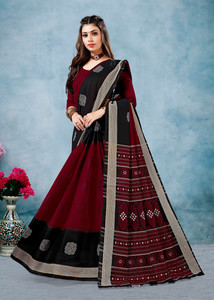 ETHNIC ODISHA HANDLOOM Printed, Digital Print Sambalpuri Pure Cotton Saree