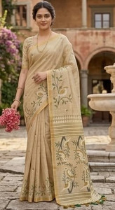 DHRITI FASHION Printed Handloom Khadi Saree