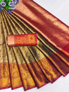 AARAANA Woven Banarasi Pure Silk, Art Silk Saree