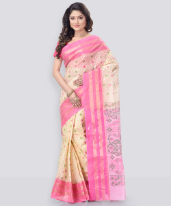 TANTLOOM Self Design Tant Handloom Pure Cotton Saree