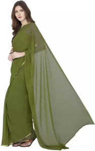 Durga Emporio Solid/Plain Bollywood Chiffon Saree