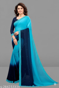 SNIXTY Embellished, Ombre Daily Wear Georgette Saree