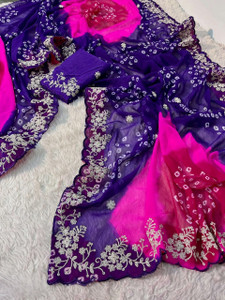 Girnari Printed Bandhani Georgette Saree