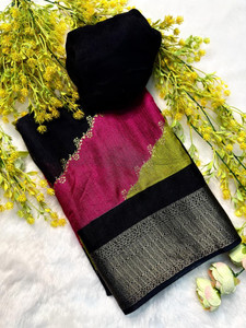Sitanjali Woven, Temple Border, Self Design, Printed Bollywood Cotton Silk, Georgette Saree