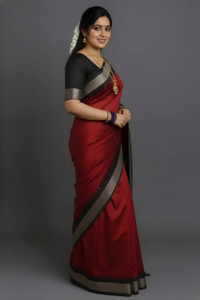 KATHLA Temple Border Sambalpuri Art Silk Saree