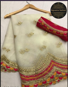 rajvastra fashion Embellished Bollywood Net Saree