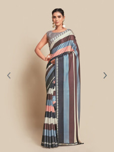 p d silk mills Dyed Bollywood Crepe, Silk Blend Saree