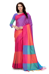 Magneitta Color Block Banarasi Cotton Silk Saree