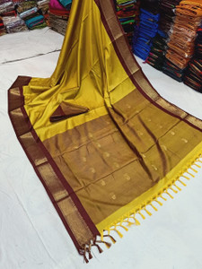 Fab Silk Embroidered Kanjivaram Silk Blend Saree