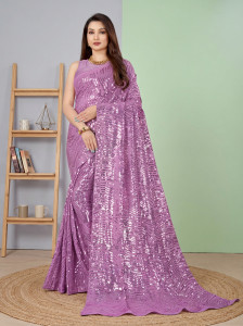 b bella creation Embellished, Embroidered Bollywood Georgette Saree