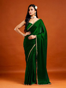 LOROFY Embellished Bollywood Tissue, Silk Blend Saree