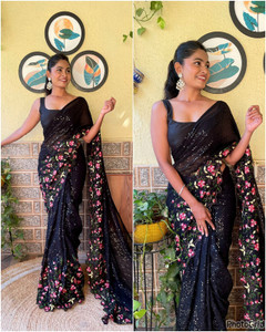 Mahalaxmi Fashion Embroidered Bollywood Georgette Saree