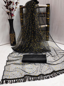 color bucket Polka Print Bollywood Net Saree