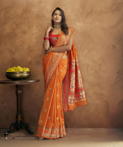 SIRIL Woven, Self Design, Embellished Paithani Pure Silk, Jacquard Saree