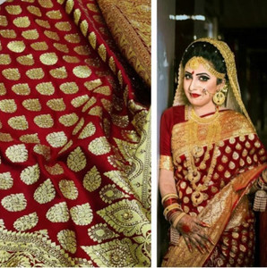 BRIDAL WEDDING SILK SAREES Woven Banarasi Handloom Silk Blend Saree