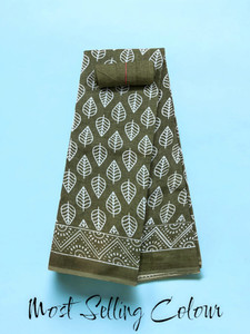 MAHI IMPEX Printed Ikkat Pure Cotton Saree