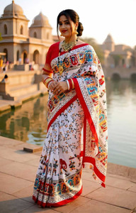 Tareninx Printed Sambalpuri Pure Cotton Saree