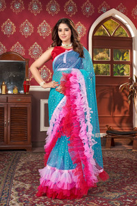 Praveena Designer Embellished Bollywood Net Saree