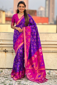 ROOP LAVANYA Woven Patola Cotton Silk, Jacquard Saree