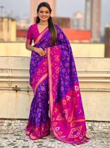 ROOP LAVANYA Woven Patola Cotton Silk, Jacquard Saree