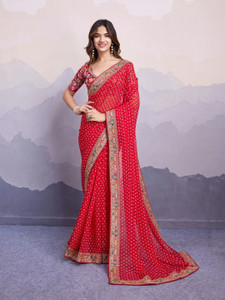 Sasta Bazar Printed Bandhani Georgette Saree